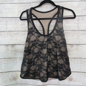 Cheryl Creations Nude Black Lace Racerback